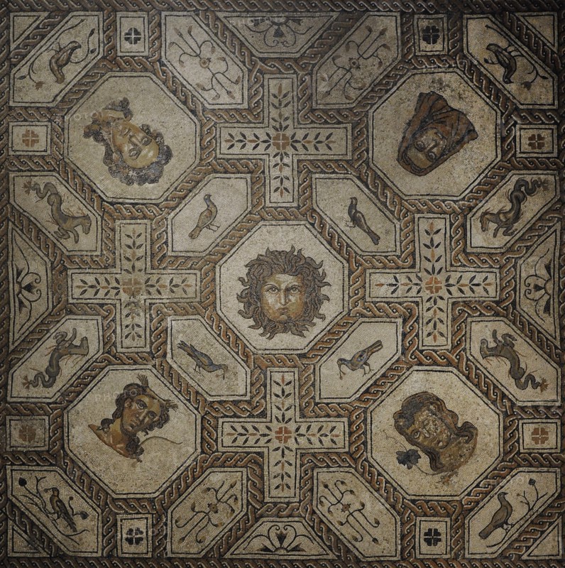 Mosaic of Medusa and the seasons