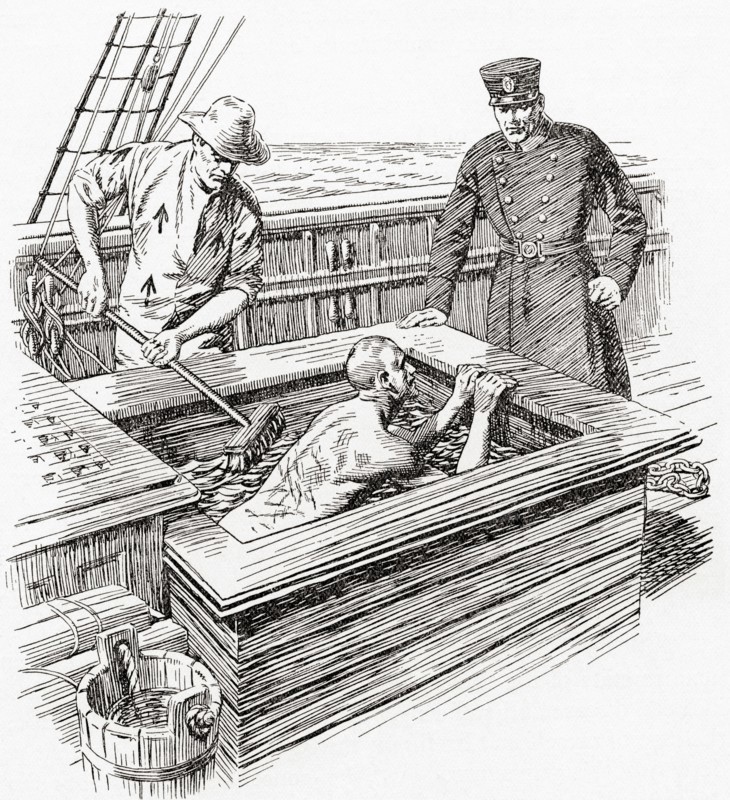 The Brine Bath on board a prison hulk in the early 19th century