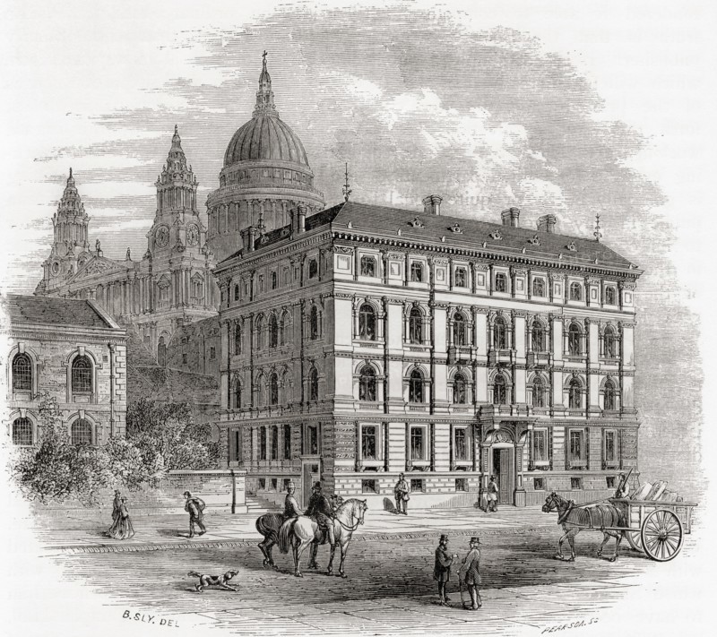 The offices of the British and Foreign Bible Society, London, England,