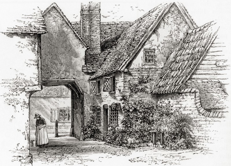 An old hostelry, Elstow, Bedford, England