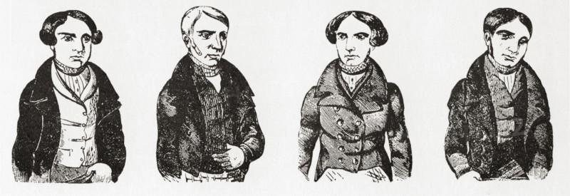 A contemporary impression of four of the Tolpuddle Martyrs