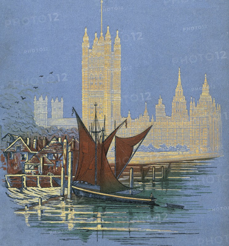 Front cover from the book, London Pictures, published 1890,