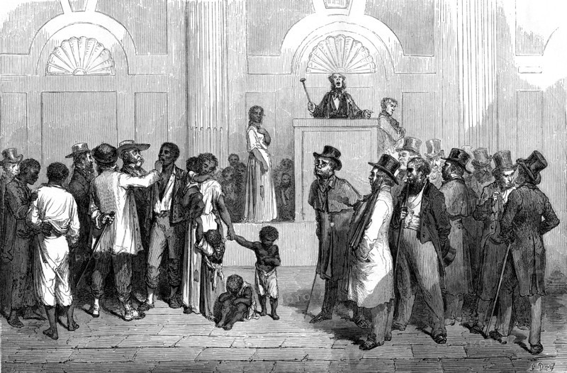 Public sale of slaves in the usa in 1863,
