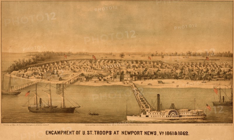 Encampment of US Federal Troops at Newport News 1861