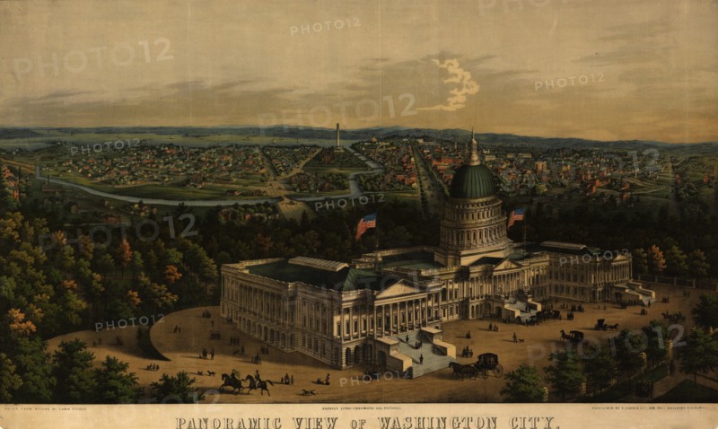 View of Capitol in Washington, DC 1853