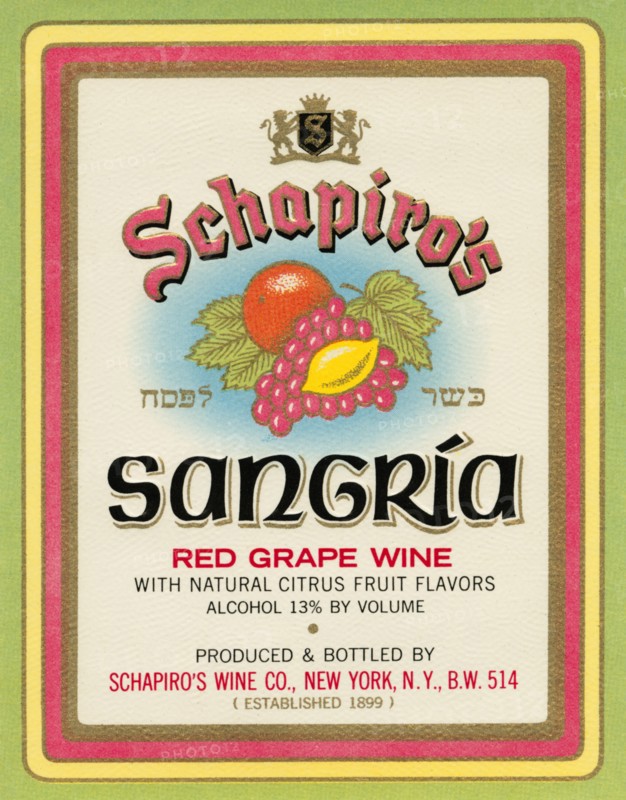 Schapiro's Sangria Red Grape Wine