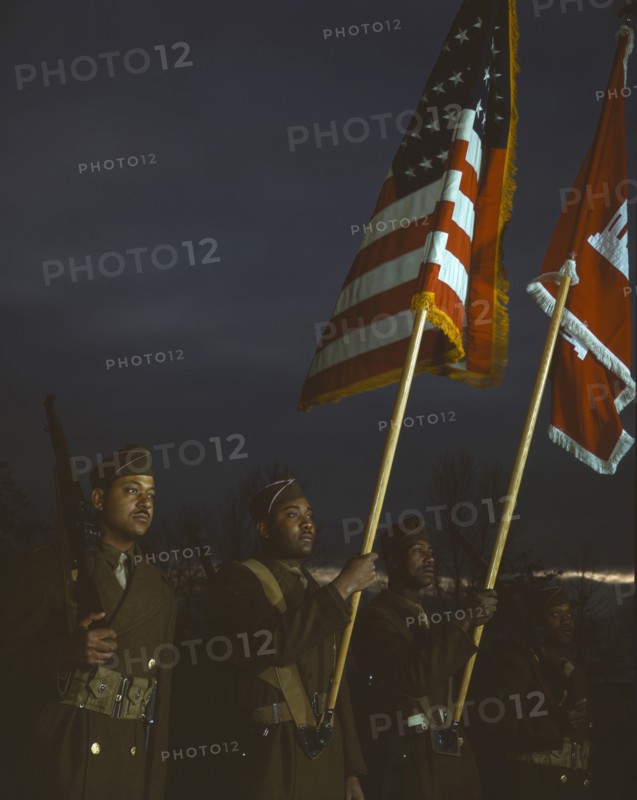 Color guard of Negro Engineers