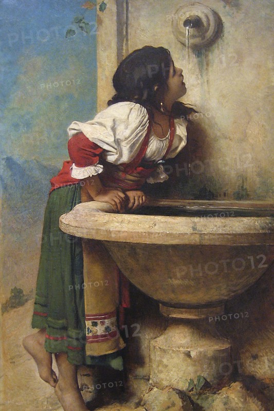 Roman Girl at a Fountain