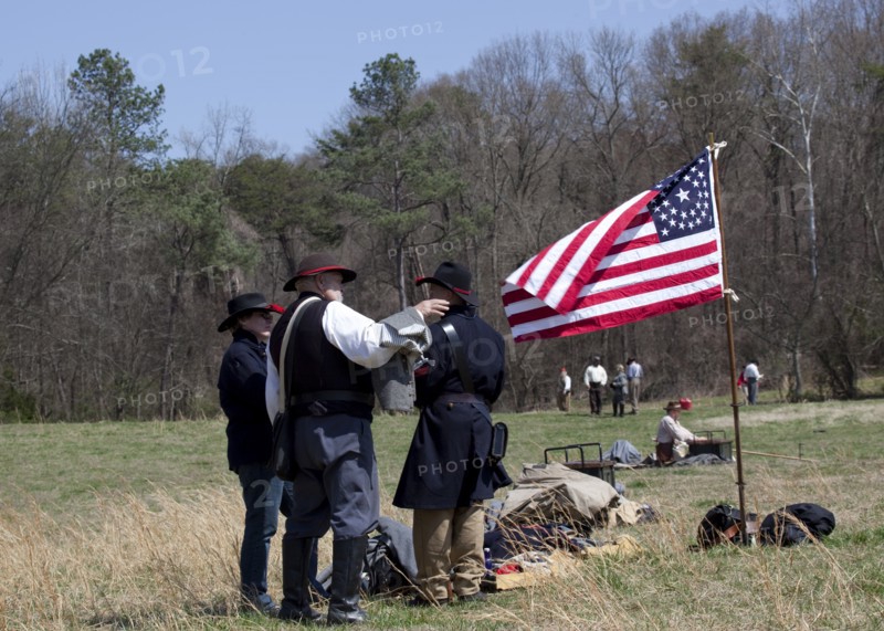 Reenactment of Civil War siege