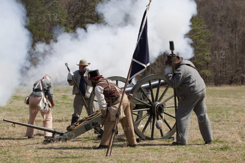 Reenactment of Civil War siege