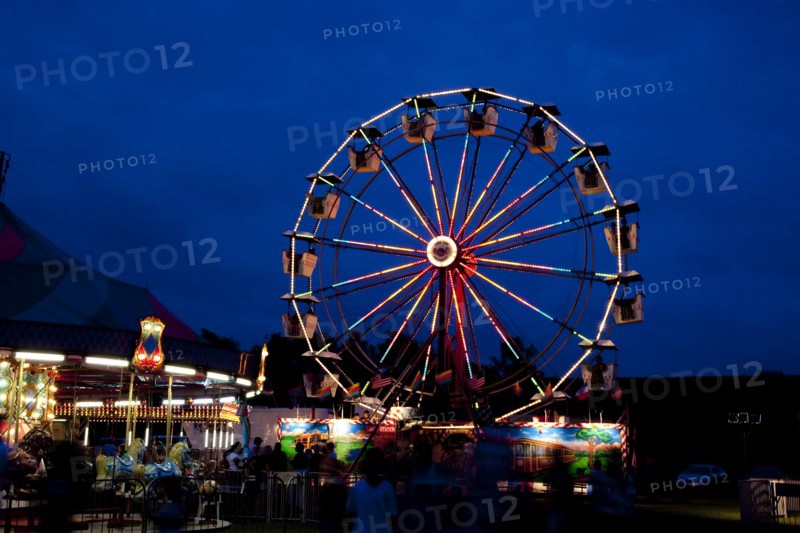 Nighttime Ferris Wheel & Merry Go Round