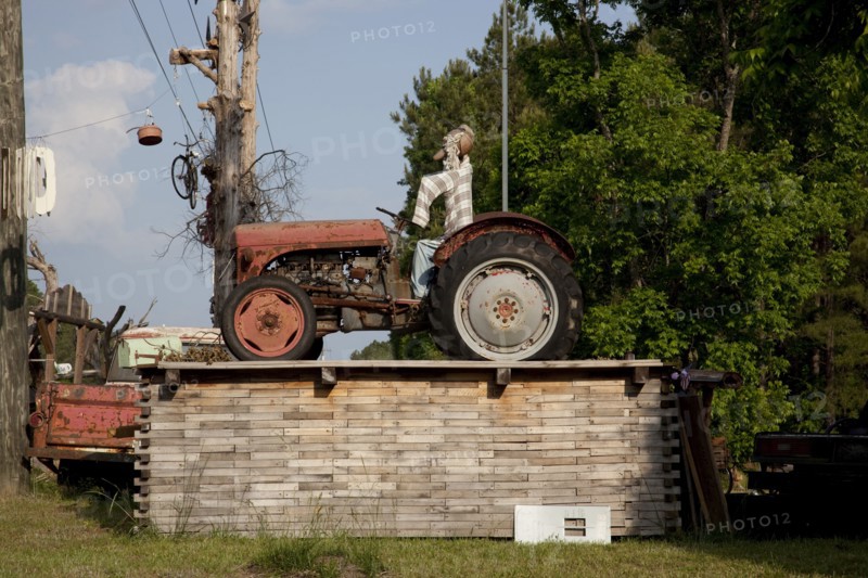 Tractor on Wall at the Hillbilly Mall