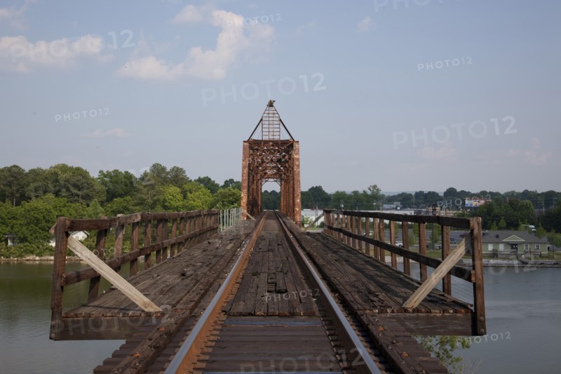 Historic train bridge in Gadsden, Alabama