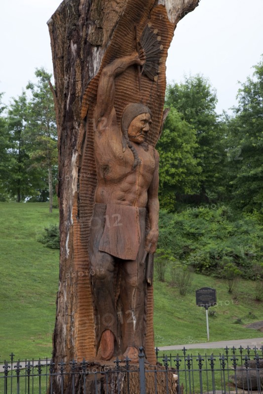 Carved Indian in Spring Park, Tuscumbia, Alabama