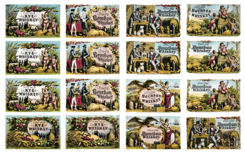 Sheet no. 101 [proof sheet of trade cards for whiskey]