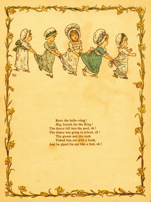 Little Girls dance holding on to each other's skirts