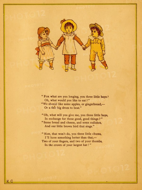 Three little boys or chums hold hands
