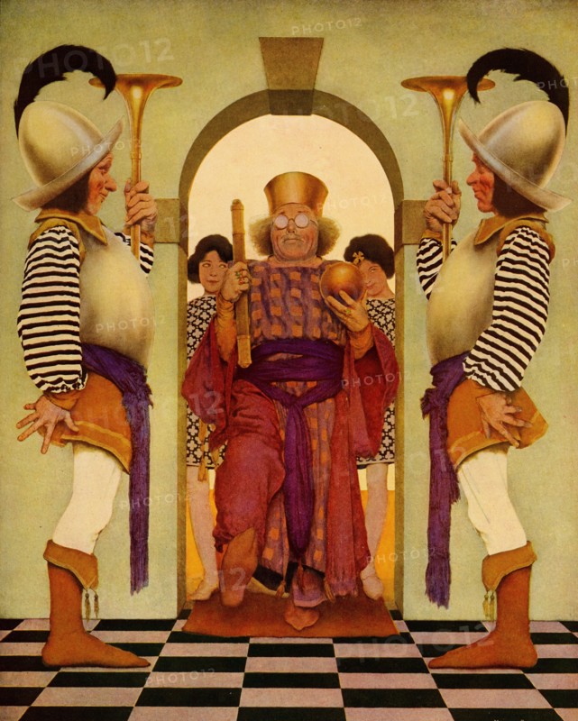 Knave of Hearts - enter the king with buglers