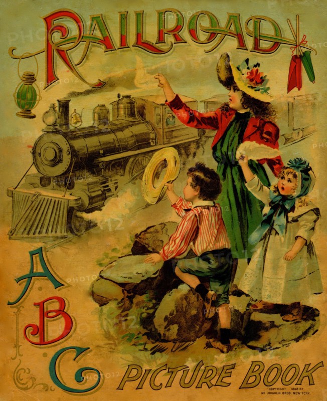 Railroad ABC - waving at the train engineer