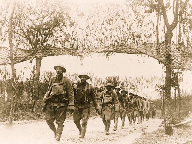 U.S. Army African American unit, marching  in World War I