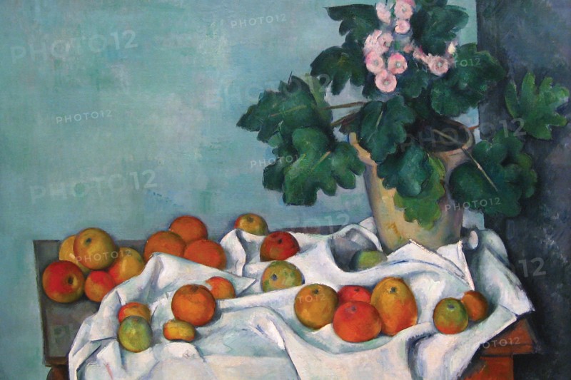 Still Life with Apples & A Pot of Primroses