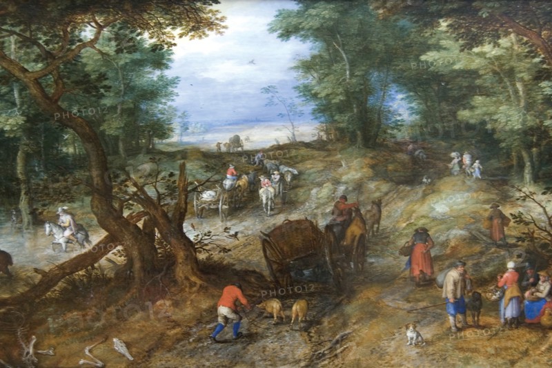 A Woodland Road with Travelers