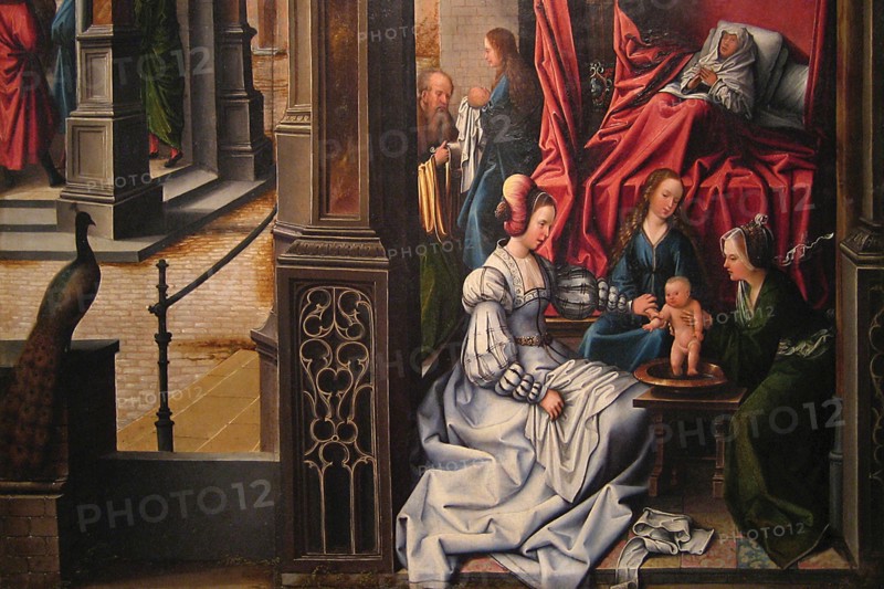 The Birth and Naming of Saint John the Baptist; (verso) Trompe-l'oeil with Painting of The Man of Sorrows, 1510–20