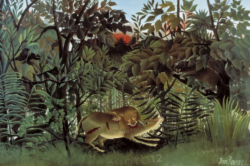 The Hungry Lion Throws itself on the Antelope
