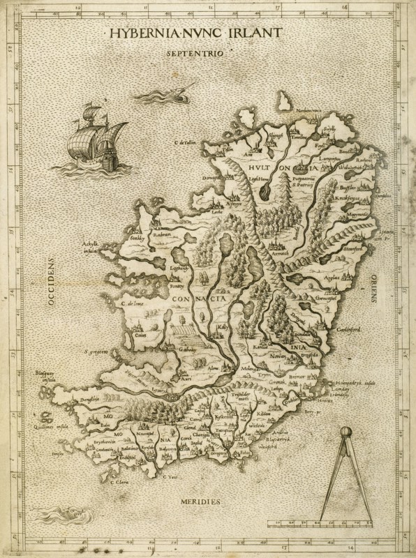 Hybernia Nunc Irlant. Ireland. Map.