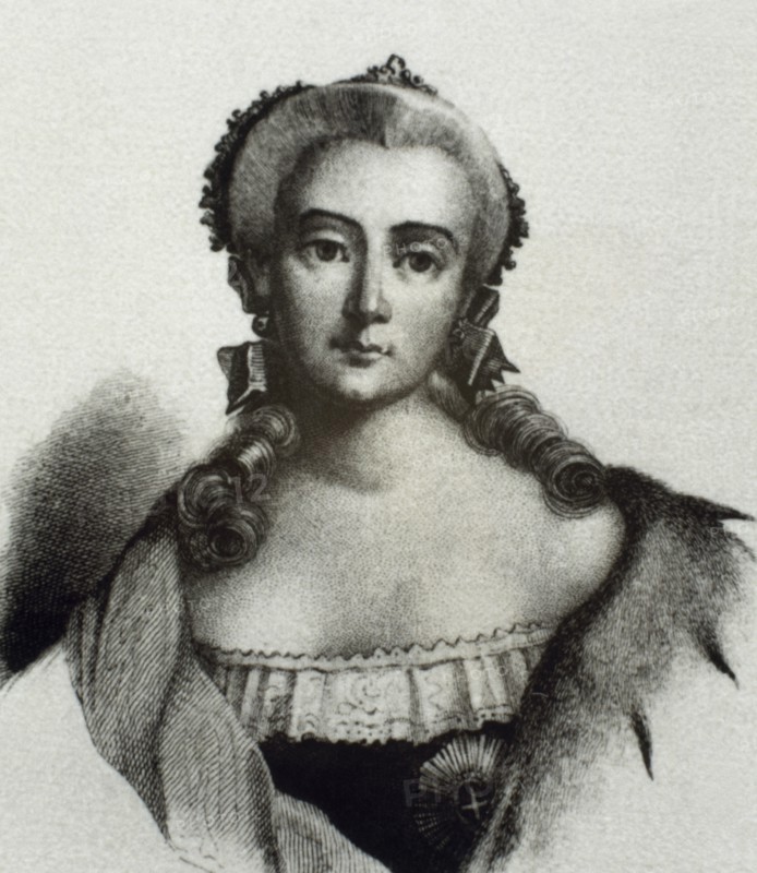 Elisabeth of Russia (1709-1762). Empress of Russia. House of Romanov. Portrait. Engrving.