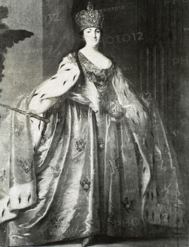 Catherine the Great (1729-1796). Empress and Autocat of All the Russias. Portrait. Engraving.