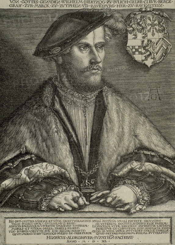 William of Julich-Cleves-Berge (1516-1592). Duke of Julich-Cleves-Berg. Engraving,