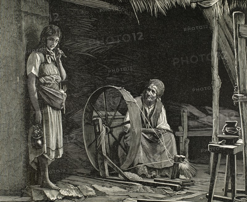 Reprimand. By Lemoj. Engraving published in El Universo Ilustrado, 1884.