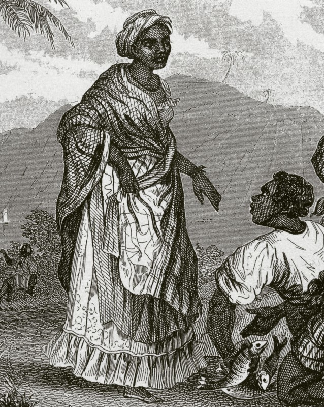 Black woman and man.