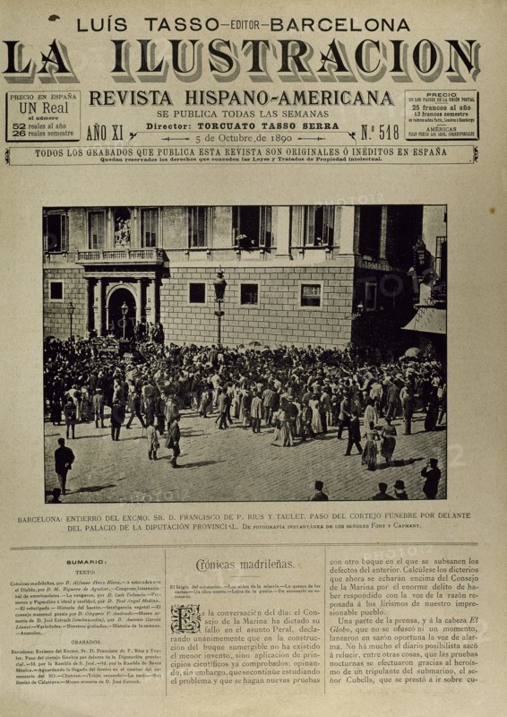 Death of Francesc Rius i Taulet.