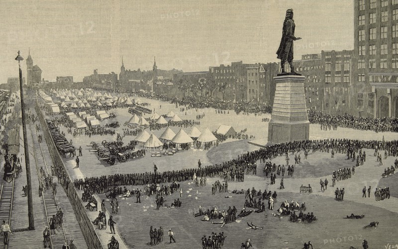 Railroad employees strike.