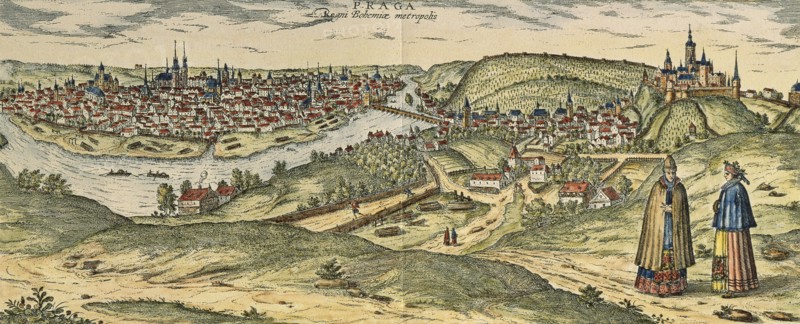 Panorama of the city with the Vltava river.