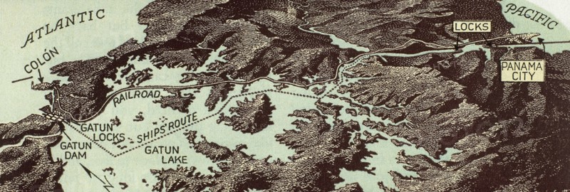 Panama Canal. Map.