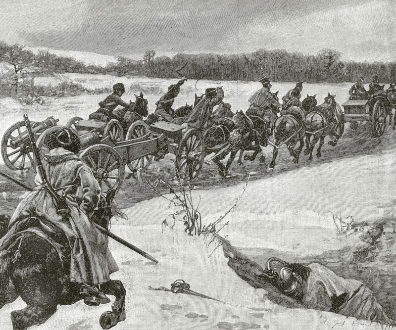 Retreat of the Napoleonic armies of the Russian front in the winter of 1813.