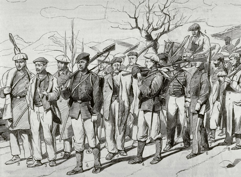 Presentation of Carlists to pardon at the headquarters in Alsasua.