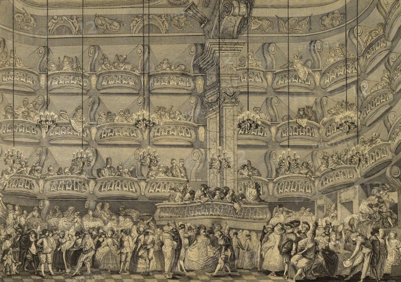 Dance of masks in Teatro del Principe.