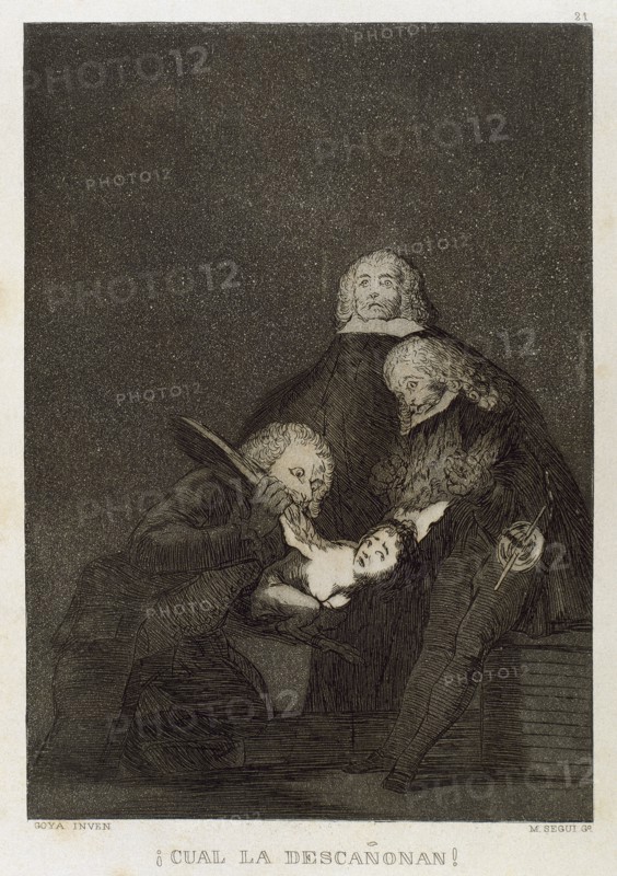 Francisco Goya (1746-1828). Caprices. Plaque 21. How they pluck her !. Prado Museum. Madrid. Spain.