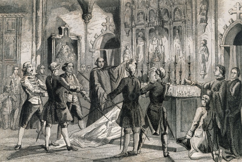 Oath of the captains of Barcelona who commands the troops of Antonio de Villarroel.