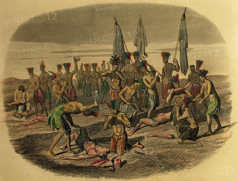 Death of the Franciscan missionaries, dismembered and devoured by Caribbean Indians.