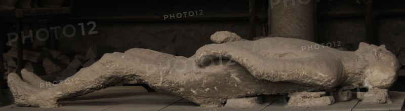 Pompeii. Plaster cast of human remains.