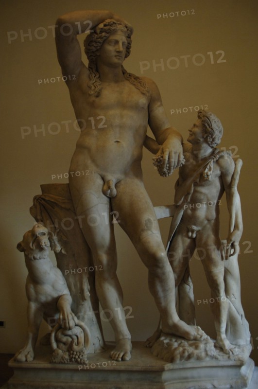 Statue of Dionysus with Panther and Satyr.