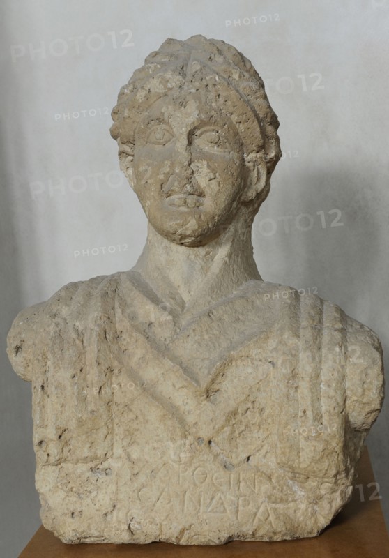 Funerary bust of a woman.