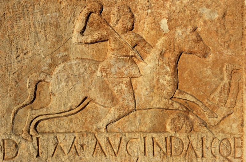 Latin inscription dedicated to horseman in the squadron of the Mauritanians.