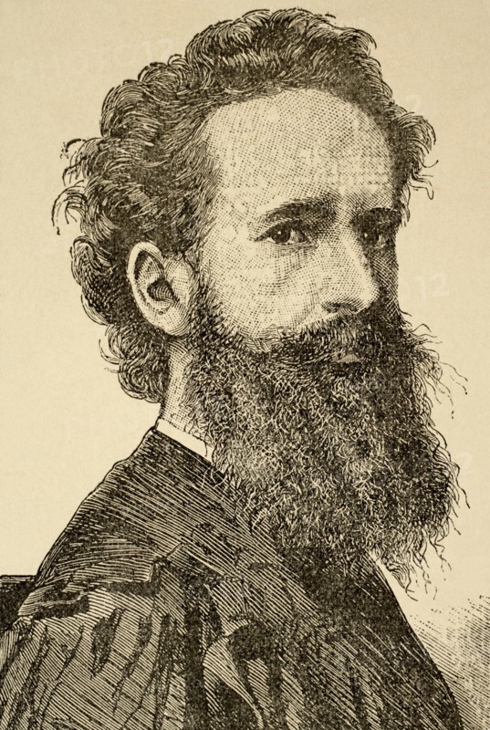 Hans Makart (1840 - 1884). Austrian academic history painter, designer, and decorator, Engraving.