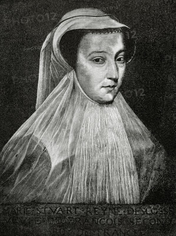 Mary, Queen of Scots (1542-1587). Queen of Scotland and Queen consort of France. Engraving,1885.
